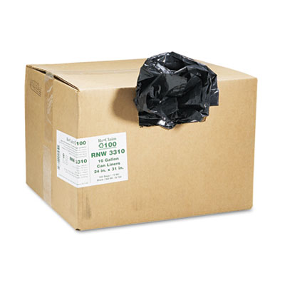 Earthsense Commercial
Recycled Can Liners, 16 gal,
0.85 mil, 24 x 31, Black,
500/Carton