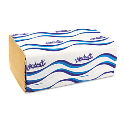 Windsoft Embossed 1-Fold
Paper Towels, 9.3&quot; x 10.5,
Natural