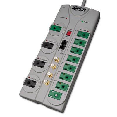 Tripp Lite TLP1210SATG Eco
Surge Green, 12 Outlet, Tel
DSL Coax, 10ft Cord