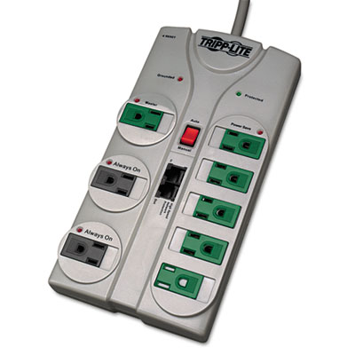 Tripp Lite TLP808NETG Eco
Surge Green, 8 Outlet, Tel
DSL, 8ft Cord, 2160 Joules