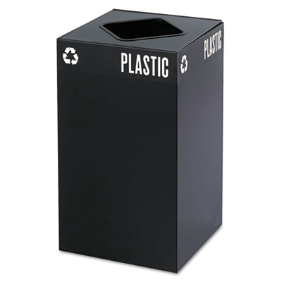 Safco Public Square Recycling
Container, Square, Steel, 25
gal, Black