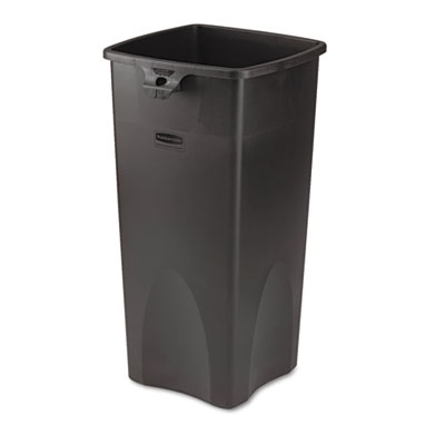 Rubbermaid Commercial
Untouchable Waste Container,
Square, Plastic, 23 gal, Black