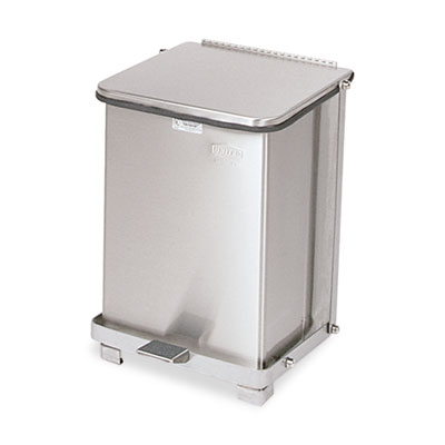 Rubbermaid Commercial
Defenders Biohazard Step Can,
Square, Steel, 7 gal,
Stainless Steel