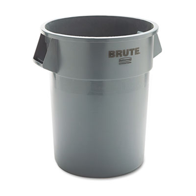 Rubbermaid Commercial Brute
Refuse Container, Round,
Plastic, 55 gal, Gray