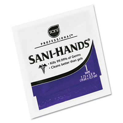 Sani Professional
Sani-Professional Sani-Hands
II Sanitizing Wipes, 7 1/2 x
5 1/2