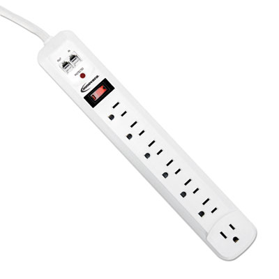 Innovera Surge Protector, 7 Outlets, 6ft Cord, Tel/DSL,