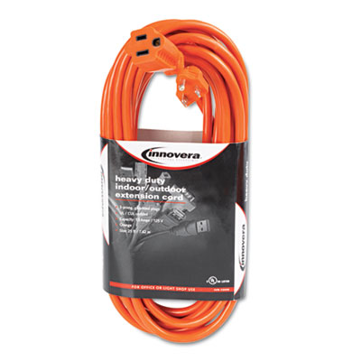 Innovera Indoor/Outdoor
Extension Cord, 25 Feet,
Orange