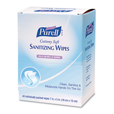 PURELL Cottony Soft
Individually Wrapped Hand
Sanitizing Wipes, 5&quot; x 7&quot;