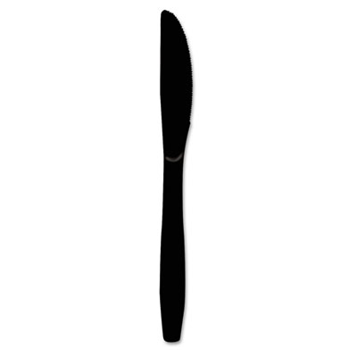 Dixie Plastic Cutlery, Heavy Mediumweight Knives, Black