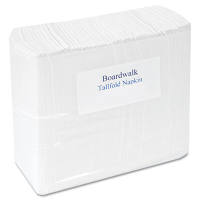 Boardwalk Tall Fold Napkins, 7&quot; x 12&quot;, White
