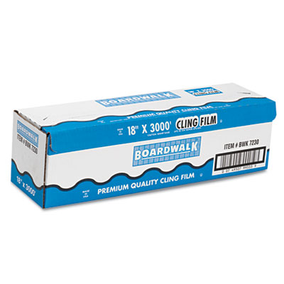 Boardwalk PVC Food Wrap Film Roll, 18&quot; x 3000 ft, Clear