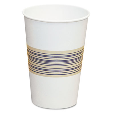 Boardwalk Paper Hot Cups, 12 oz, Blue/Tan