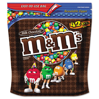 M &amp; M&#39;s Milk Chocolate w/Candy Coating, 42 oz Bag