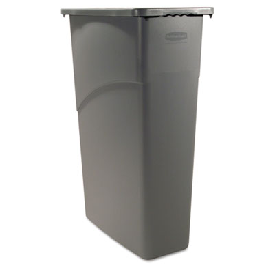 Rubbermaid Commercial Slim
Jim Waste Container,
Rectangular, Plastic, 23 gal,
Gray