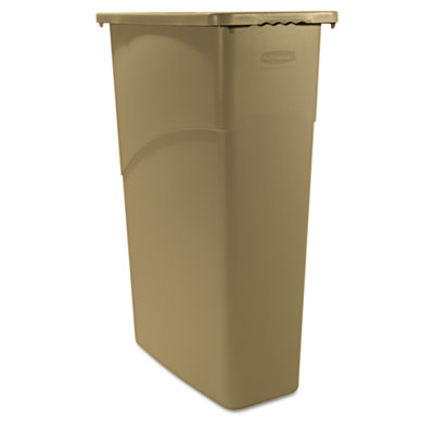 Rubbermaid Commercial Slim
Jim Waste Container,
Rectangular, Plastic, 23 gal,
Beige