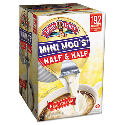 Land O&#39; Lakes Mini Moo&#39;s Half
&amp; Half, .5 oz, 192/Carton