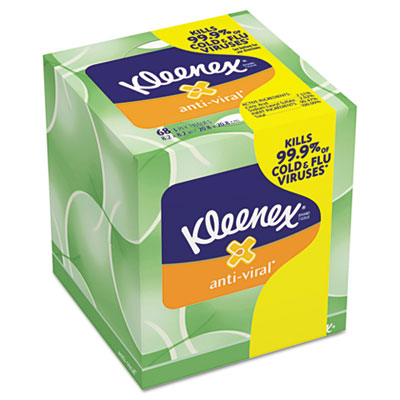 KIMBERLY-CLARK PROFESSIONAL*
KLEENEX Anti-Viral Facial
Tissue, 3-Ply, 68 Sheets/Box