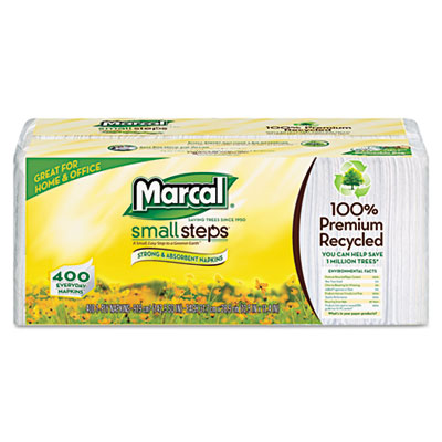 Marcal Small Steps Lunch
Napkins, One-Ply, 12-1/2 x
11-2/5, White