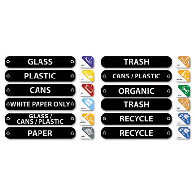 Rubbermaid Commercial Recycle Label Kit, 44 Labels in Three