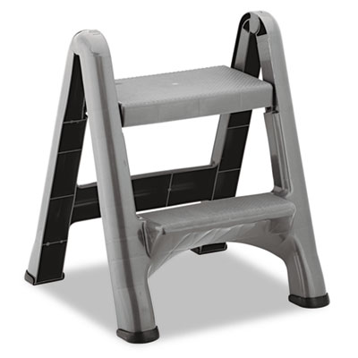 Rubbermaid Commercial
Two-Step Folding Plastic Step
Stool, 300-lb. Duty Rating,
Dark Gray