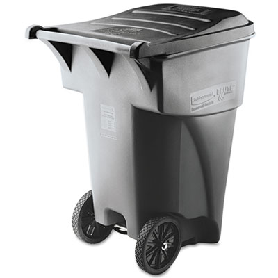 Rubbermaid Commercial Brute
Rollout H-Duty Waste
Container, Square,
Polyethylene, 95gal, Gray
