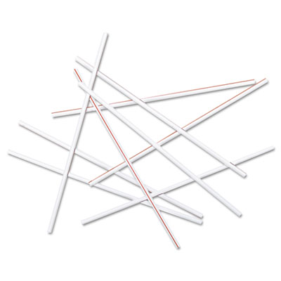 Boardwalk Coffee Stir Sticks, 5 1/4&quot;, Plastic, Red; White