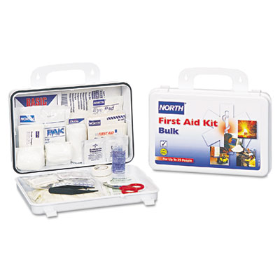 North Safety Bulk First Aid
Kit, 85 Pieces, 25 Person
System, Plastic Case