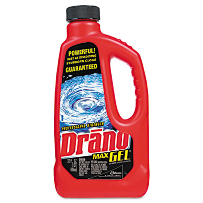 Drano Max Gel Clog Remover, Unscented, 1 qt. Bottle