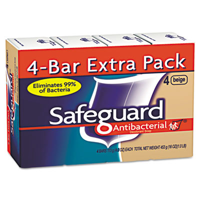 Safeguard Antibacterial Bath
Bar Soap, Beige, 4 oz Bar