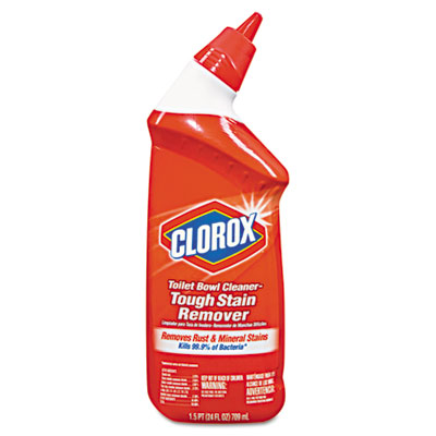 Clorox Toilet Bowl Cleaner
with Bleach, Tough Stain
Remover, 24oz Bottle