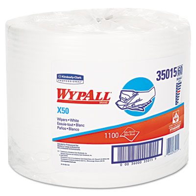 KIMBERLY-CLARK PROFESSIONAL*
WYPALL X50 Wipers, 9 4/5 x 13
2/5, White
