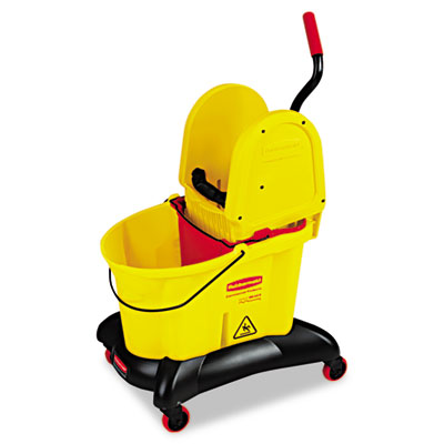 Rubbermaid Commercial
WaveBrake Dual-Water
Down-Press Bucket/Wringer
Combo, 8.75 gal, Yellow