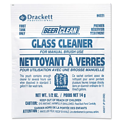 Diversey Beer Clean Glass
Cleaner, Unscented, Powder,
1/2 oz. Packet