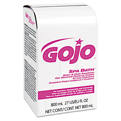 GOJO Spa Bath Body and Hair
Shampoo, 800 ml, Bag-in-Box
Refill, Herbal