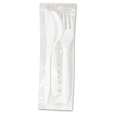 Boardwalk Three-Piece Wrapped Cutlery Kit: Fork, Knife,