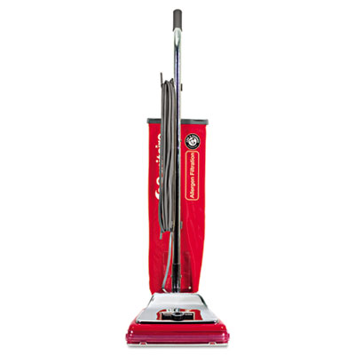 Electrolux Sanitaire
Heavy-Duty Commercial Upright
Vacuum, Micron Filtration, 18
lbs, Chrome/Red