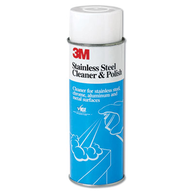 3M Stainless Steel Cleaner &amp;
Polish, Lime Scent, Foam, 21
oz. Aerosol Can