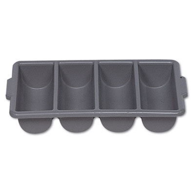 Rubbermaid Commercial Cutlery Bin, Four Compartments, Gray