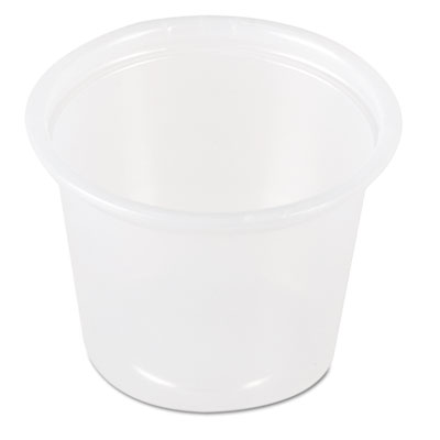 SOLO Cup Company Plastic
Souffl Portion Cups, 1 1/2
oz, Translucent