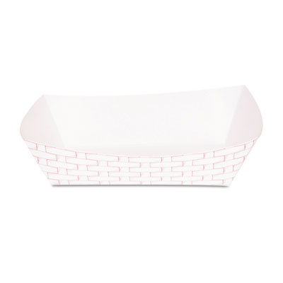 Boardwalk Paper Food Baskets,
5lb Capacity, Red/White