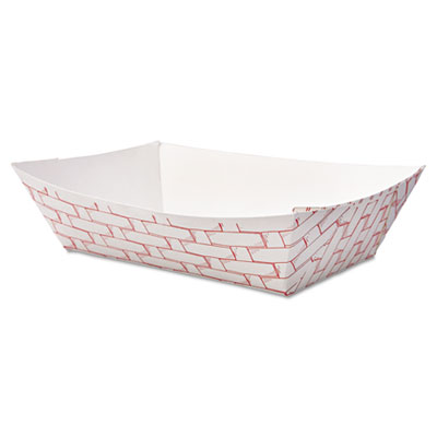 Boardwalk Paper Food Baskets,
2lb Capacity, Red/White