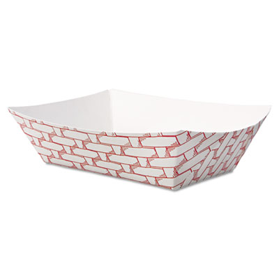 Boardwalk Paper Food Baskets,
8oz Capacity, Red/White