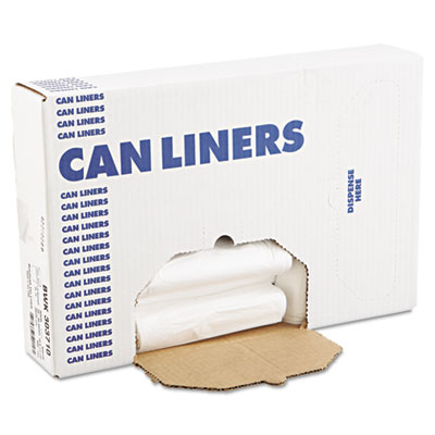 Boardwalk High-Density Can
Liners, 30 x 35, 30-Gal, 10
Micron Equivalent, Clear,
25/Roll