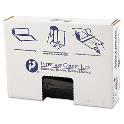 Inteplast Group Low-Density
Can Liner, 43 x 47,
56-Gallon, .90 Mil, Black,
25/Roll