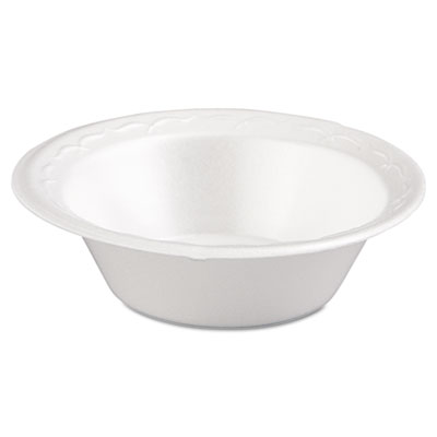 Genpak Celebrity Foam Bowls,
5 Ounces, White, Round,
125/Pack