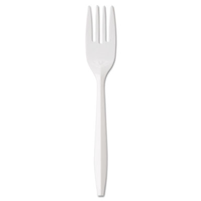 GEN Medium-Weight Cutlery, 6 1/4&quot;, Fork, White