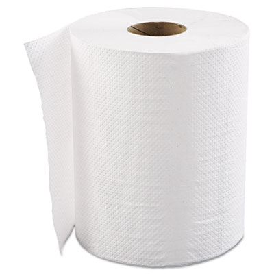 GEN Hardwound Roll Towels,
1-Ply, White, 8&quot; x 500ft