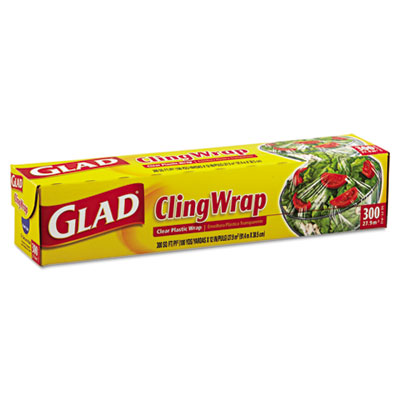 Glad Plastic Cling Wrap, 12&quot;
x 300 ft, Clear