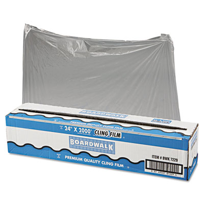 Boardwalk PVC Food Wrap Film Roll, 24&quot; x 2000 ft, Clear