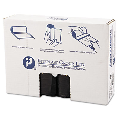 Inteplast Group High-Density
Can Liner, 33 x 40,
33-Gallon, 16 Micron, Black,
25/Roll